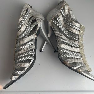 Anne Michelle stilettos heels T strap evening formal sandals shoes womens size 8